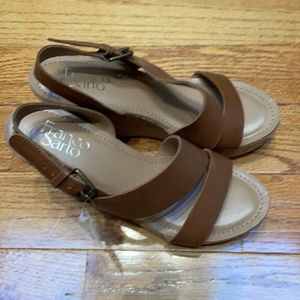 New Brown Franco sarto wedges, size 8.5